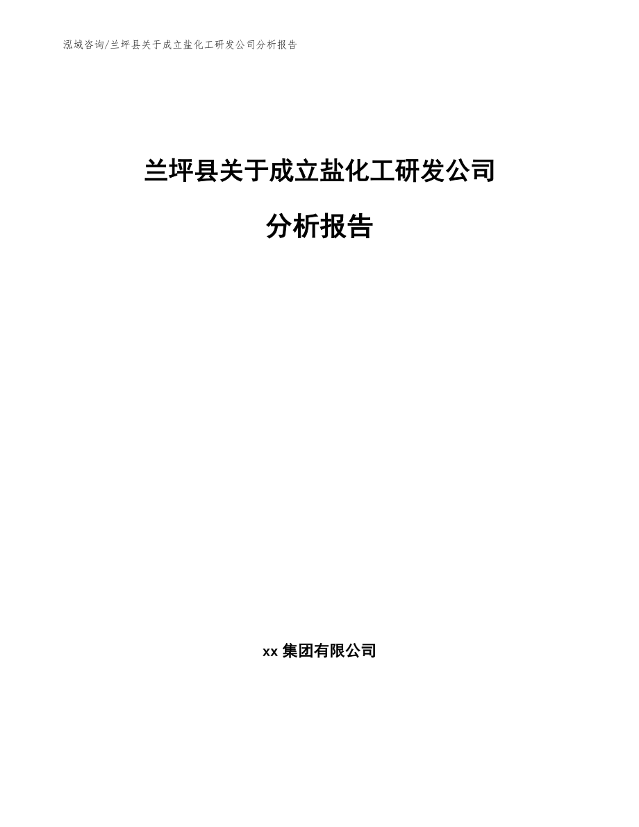 兰坪县关于成立盐化工研发公司分析报告_范文参考_第1页
