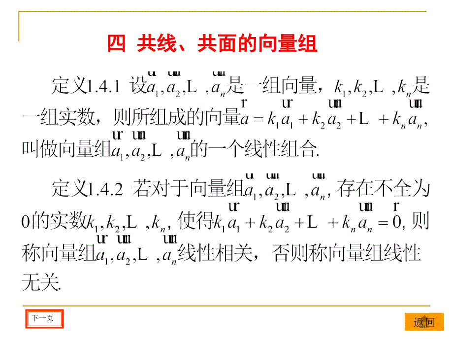 共线、共面的向量组_第1页