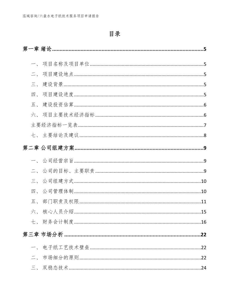 六盘水电子纸技术服务项目申请报告【模板】_第1页