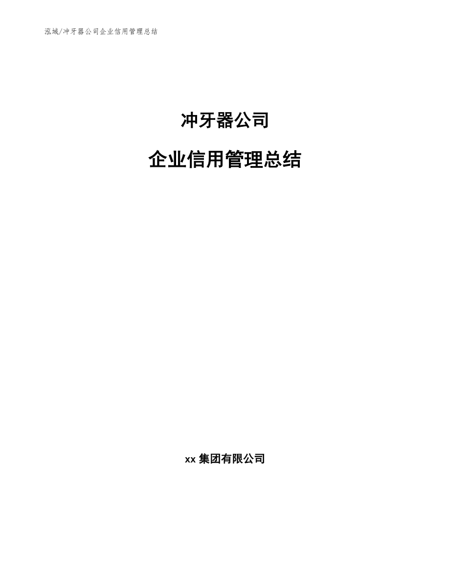 冲牙器公司企业信用管理总结_第1页