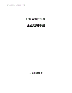 LED应急灯公司企业战略手册【参考】
