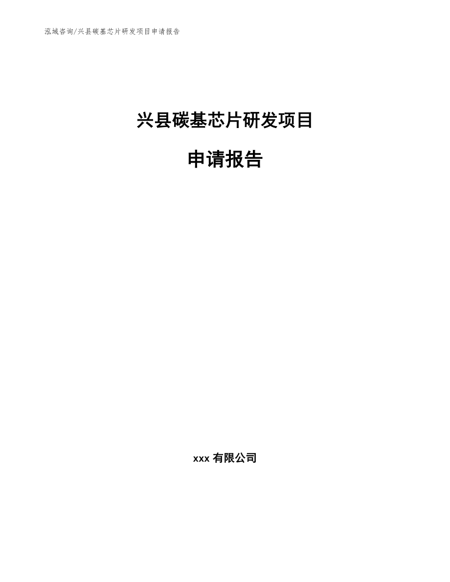 兴县碳基芯片研发项目申请报告（模板）_第1页