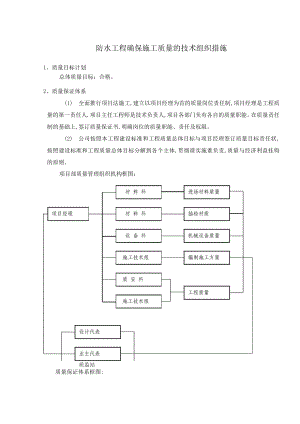 防水工程确保施工质量的技术组织措施