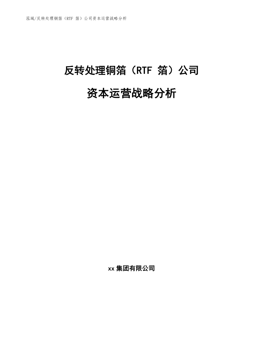 反转处理铜箔（RTF 箔）公司资本运营战略分析_参考_第1页