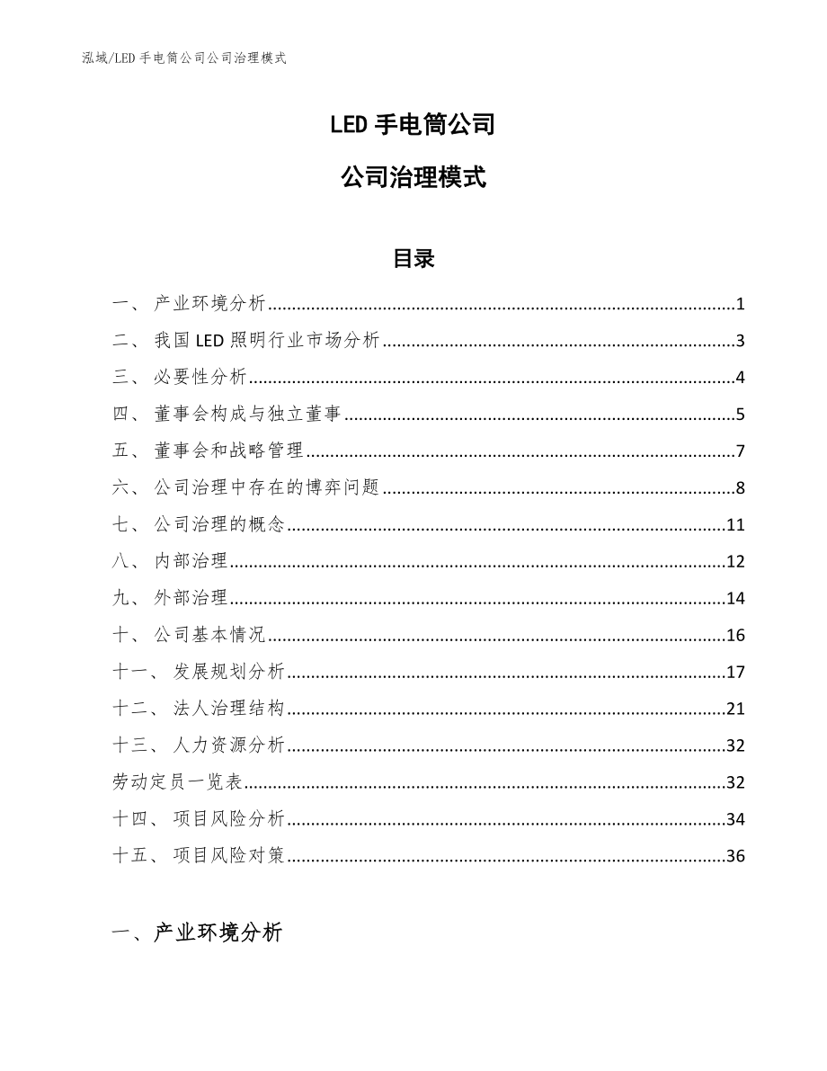 LED手电筒公司公司治理模式_第1页