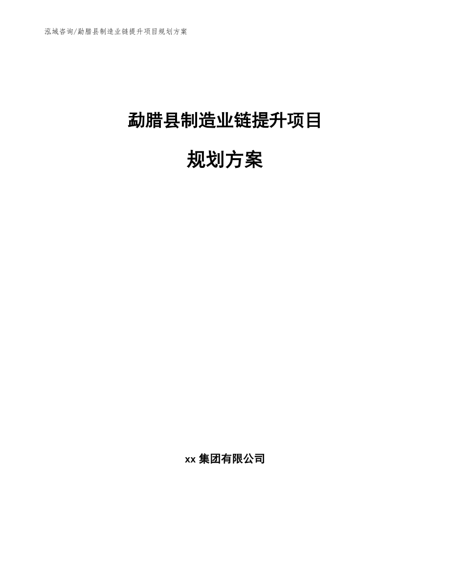 勐腊县制造业链提升项目规划方案_范文_第1页