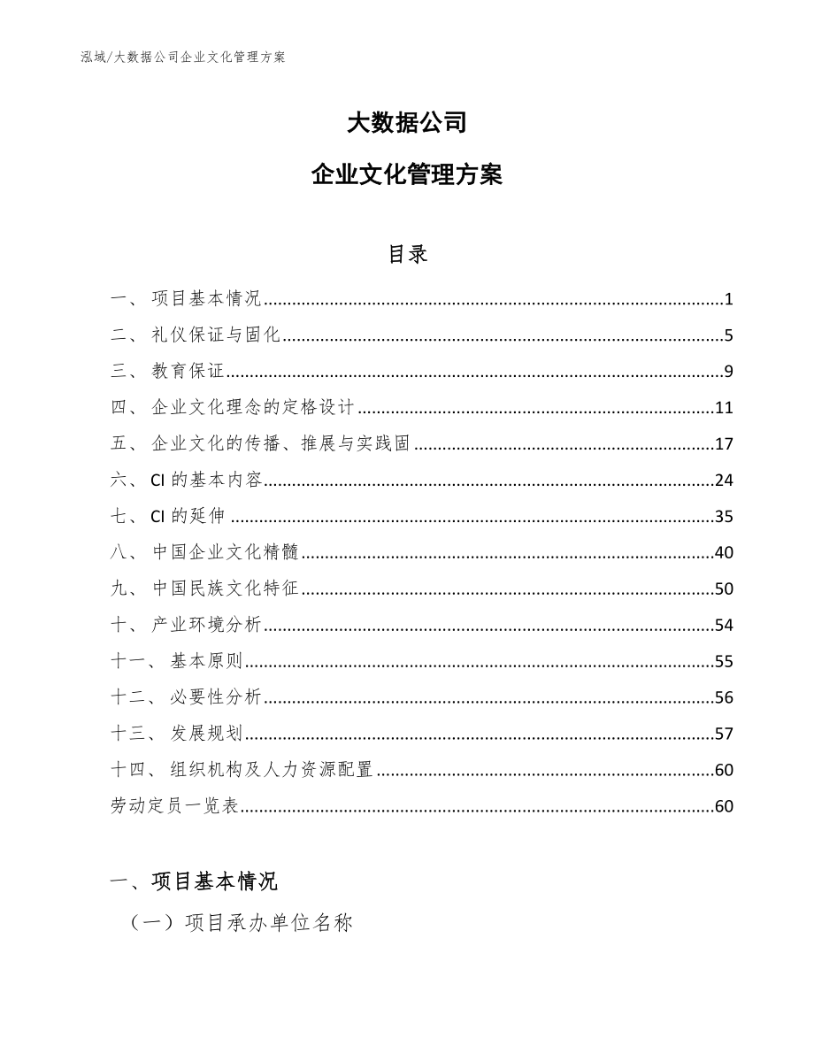 大数据公司企业文化管理方案（范文）_第1页