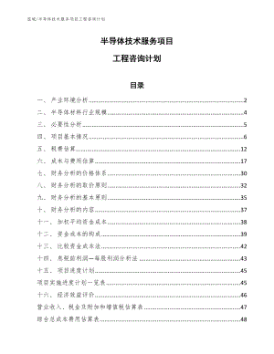 半导体技术服务项目工程咨询计划【范文】