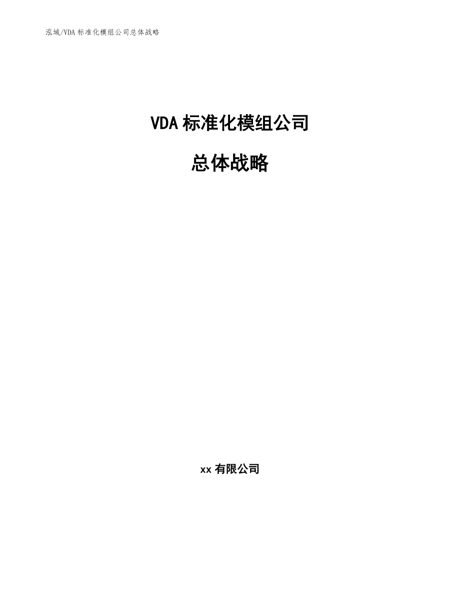 VDA标准化模组公司总体战略_第1页