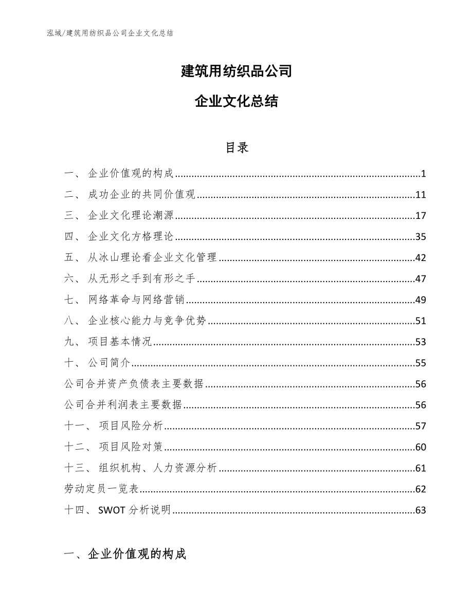 建筑用纺织品公司企业文化总结_第1页