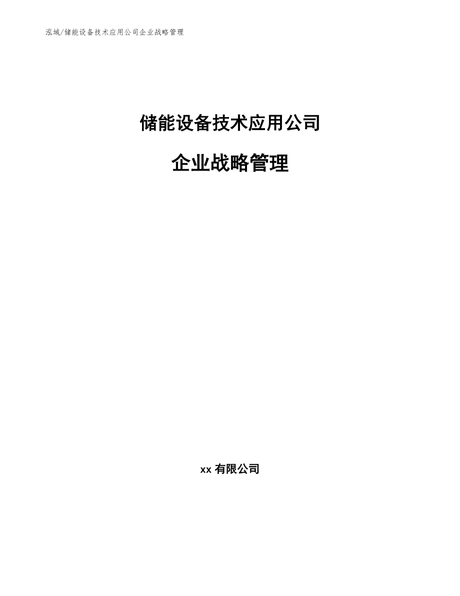 储能设备技术应用公司企业战略管理【范文】_第1页