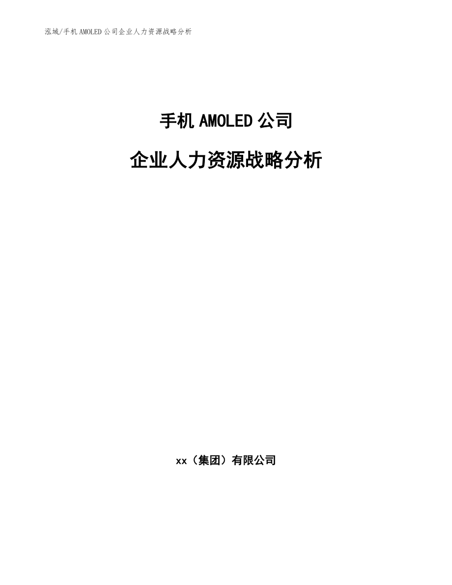 手机AMOLED公司企业人力资源战略分析_第1页