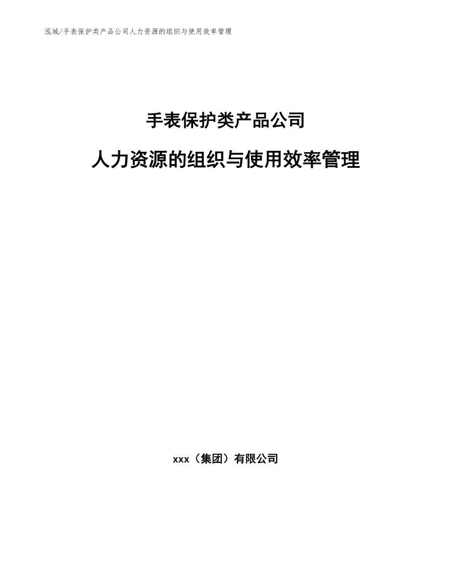 手表保护类产品公司人力资源的组织与使用效率管理【范文】_第1页