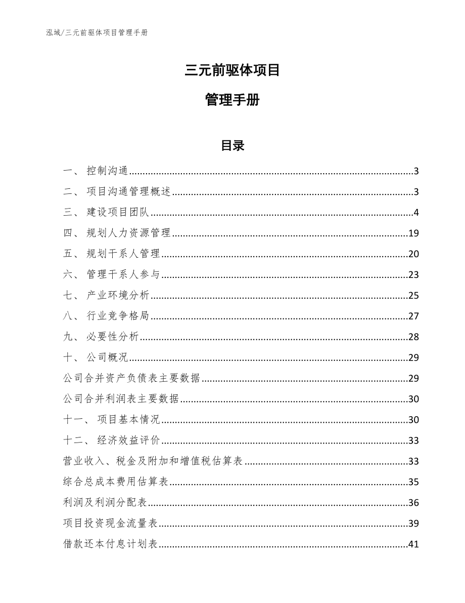 三元前驱体项目管理手册【参考】_第1页