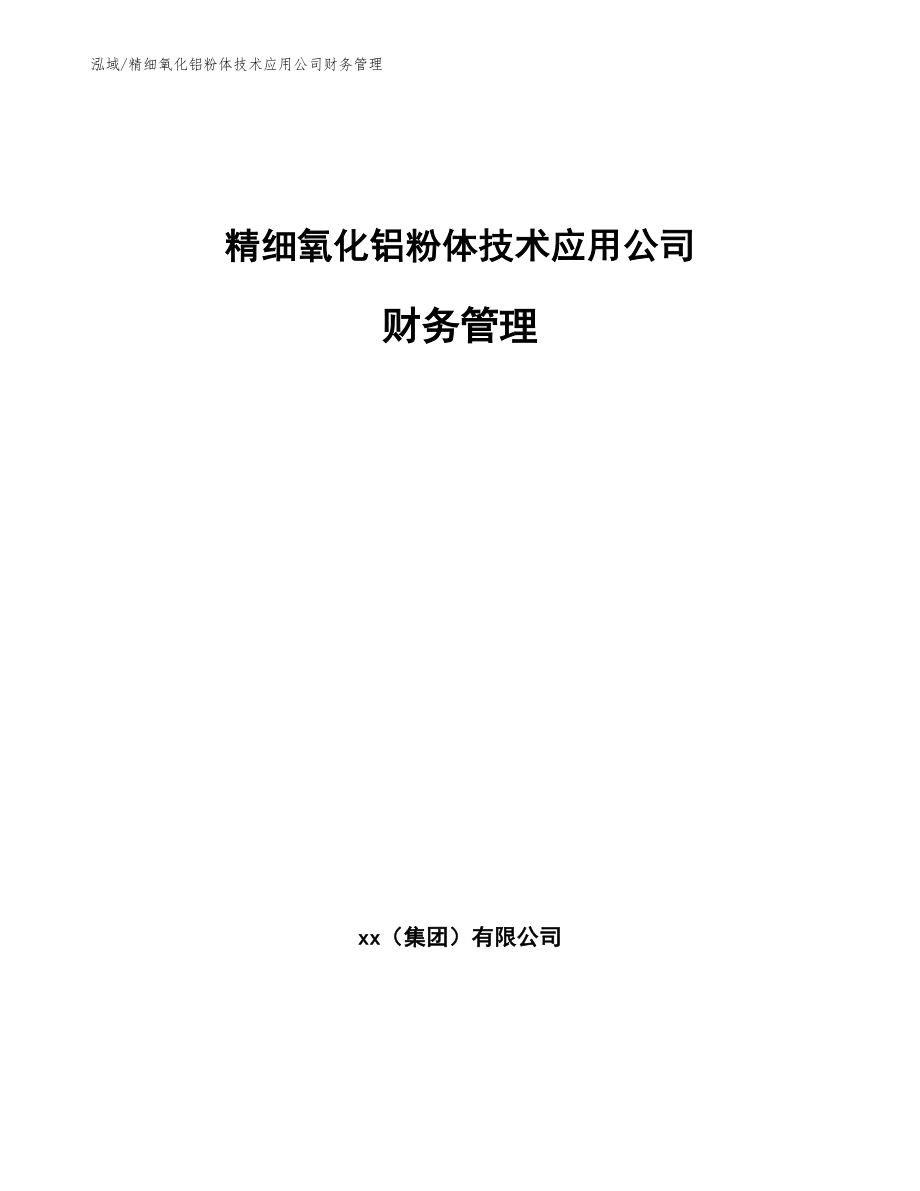 精细氧化铝粉体技术应用公司财务管理_参考_第1页