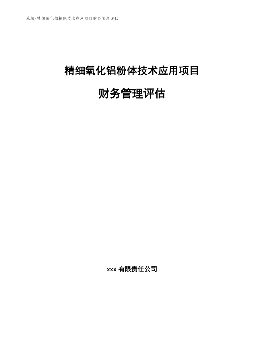 精细氧化铝粉体技术应用项目财务管理评估_第1页