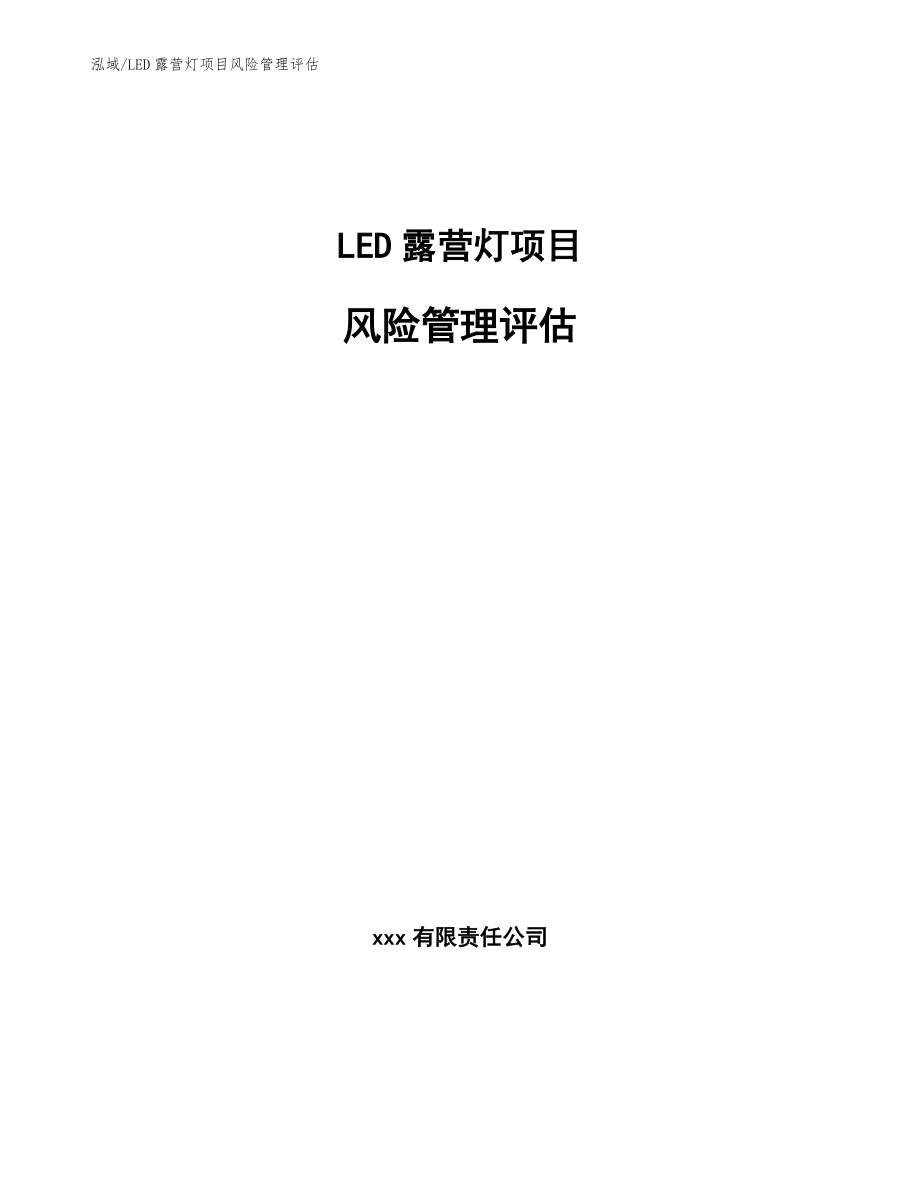 LED露营灯项目风险管理评估_第1页