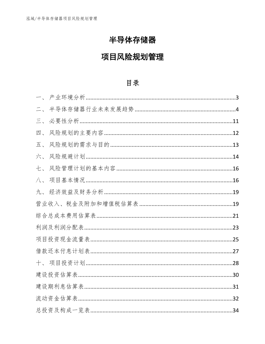 半导体存储器项目风险规划管理_第1页