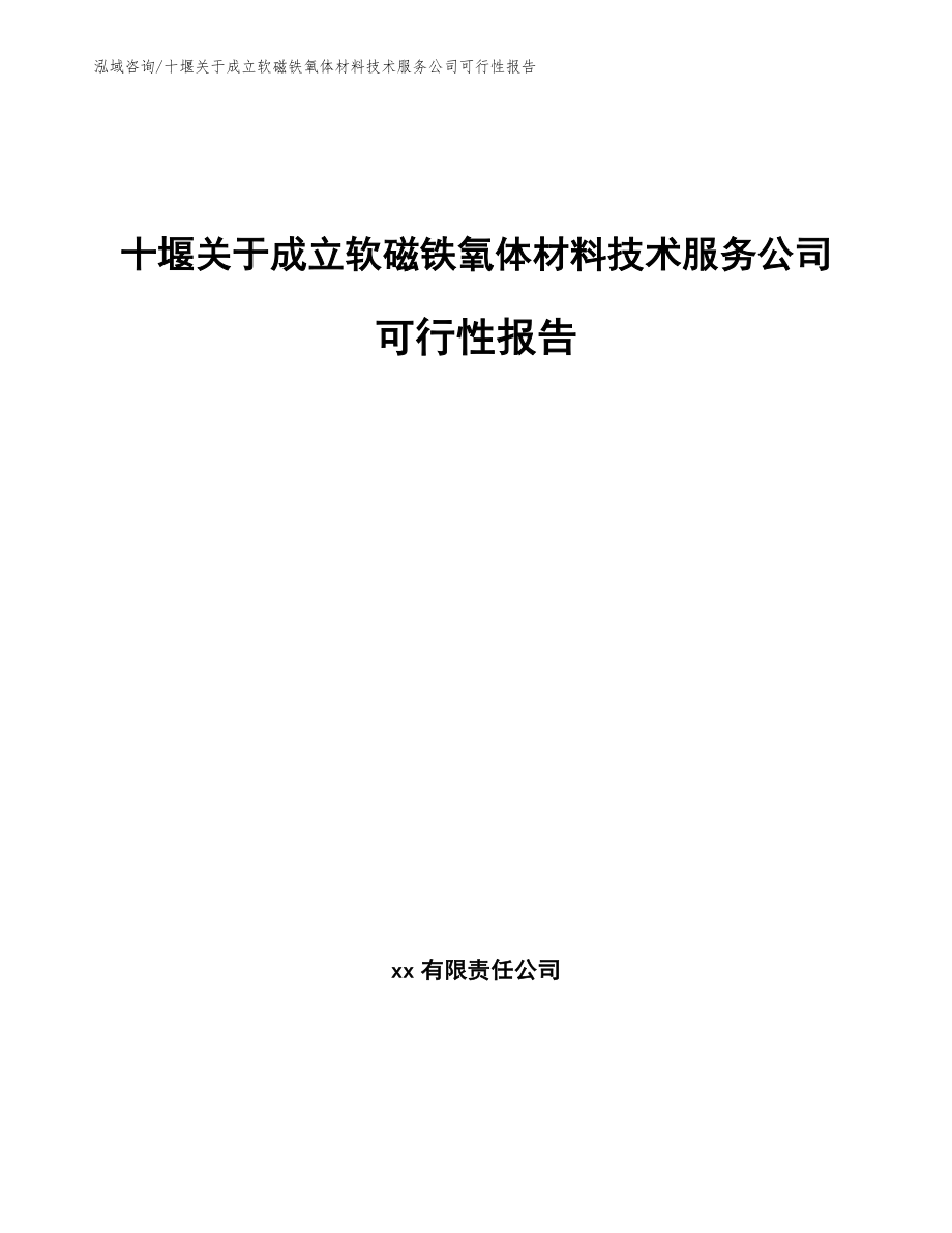 十堰关于成立软磁铁氧体材料技术服务公司可行性报告_第1页