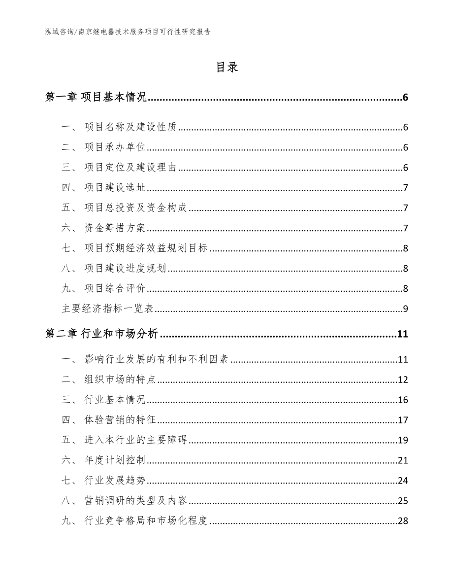 南京继电器技术服务项目可行性研究报告【模板参考】_第1页
