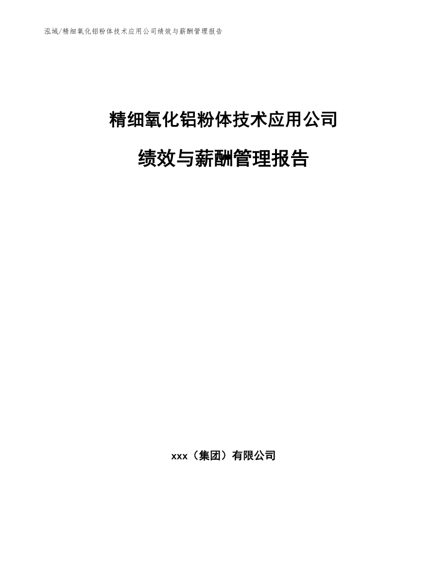 精细氧化铝粉体技术应用公司绩效与薪酬管理报告_参考_第1页