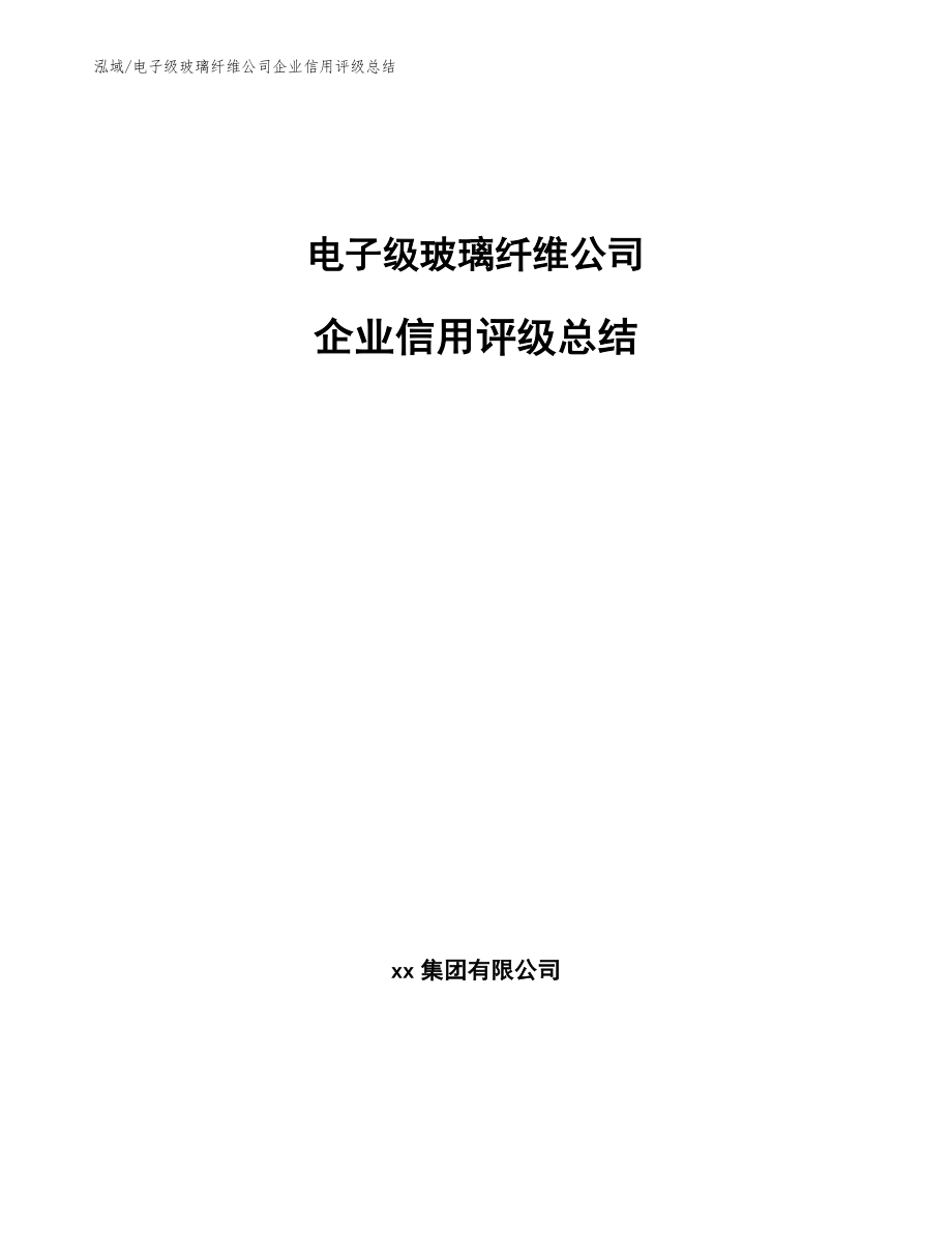 电子级玻璃纤维公司企业信用评级总结_第1页