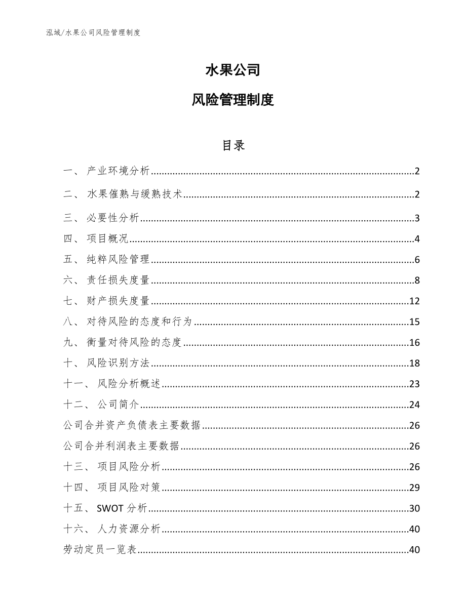 水果公司风险管理制度_第1页