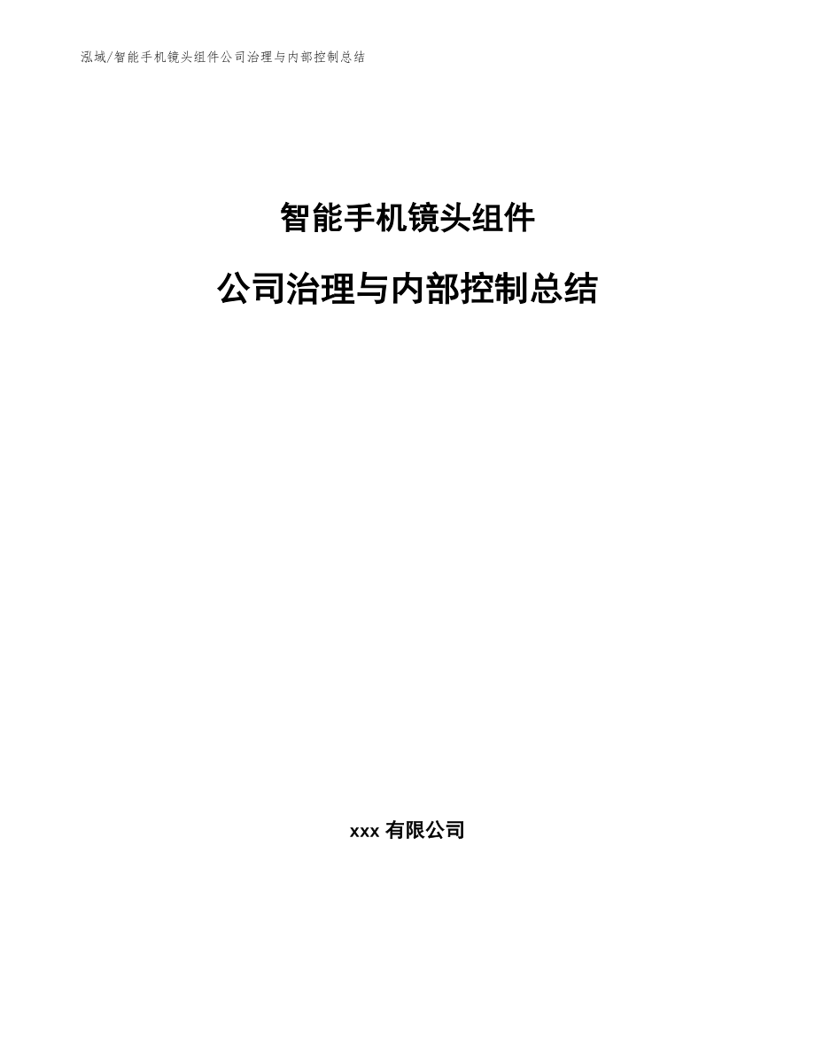 智能手机镜头组件公司治理与内部控制总结_参考_第1页