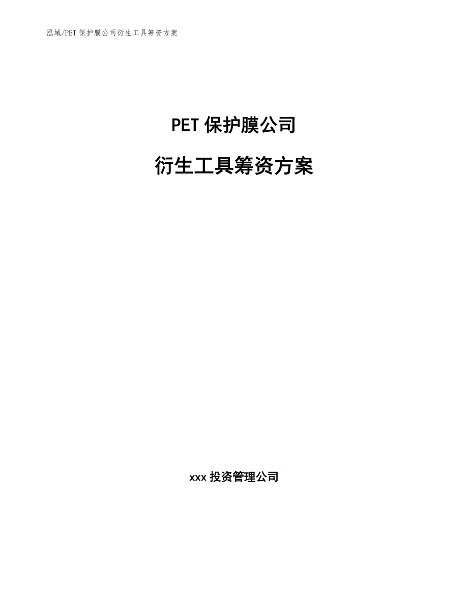 PET保护膜公司衍生工具筹资方案_第1页