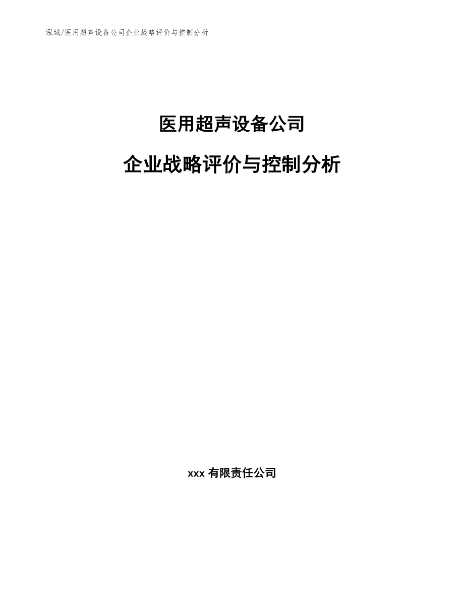 医用超声设备公司企业战略评价与控制分析（参考）_第1页