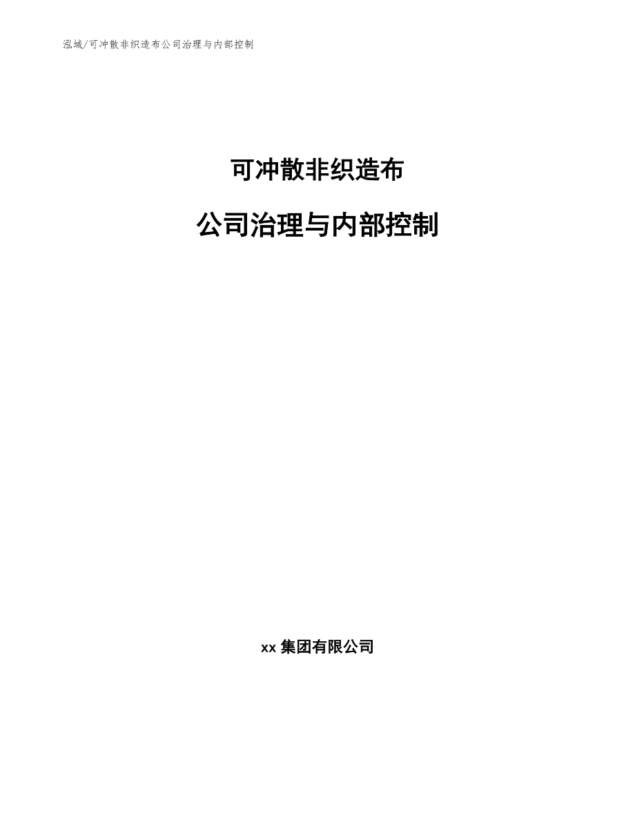 可冲散非织造布公司治理与内部控制_第1页