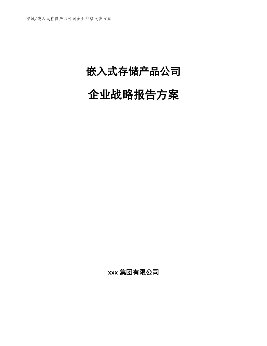 嵌入式存储产品公司企业战略报告方案_范文_第1页