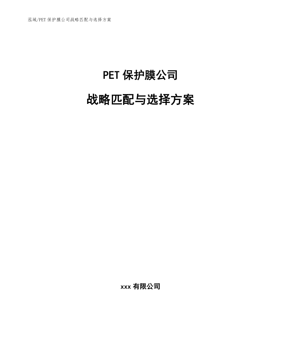 PET保护膜公司战略匹配与选择方案_第1页
