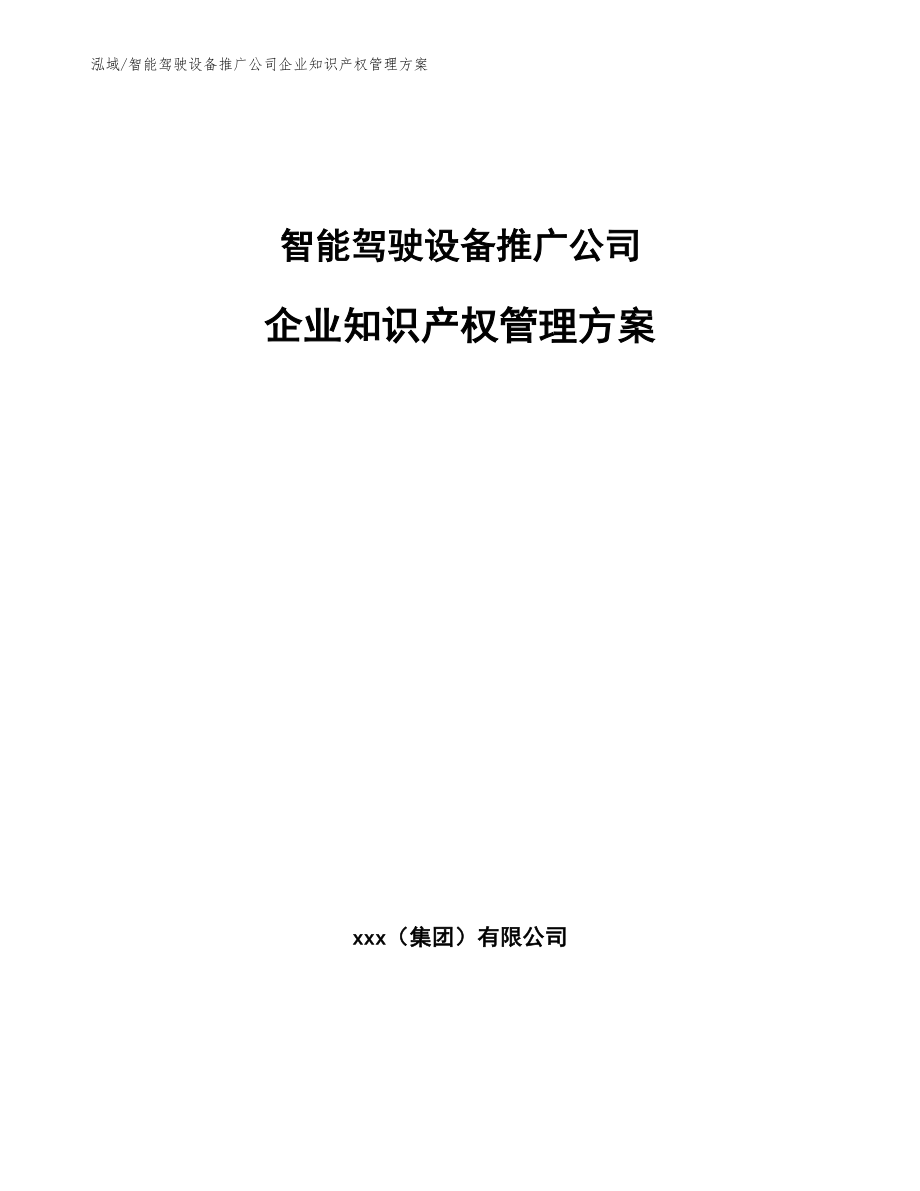 智能驾驶设备推广公司企业知识产权管理方案_第1页