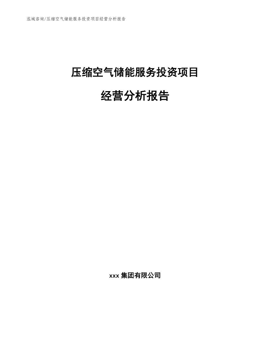 压缩空气储能服务投资项目经营分析报告_范文模板_第1页