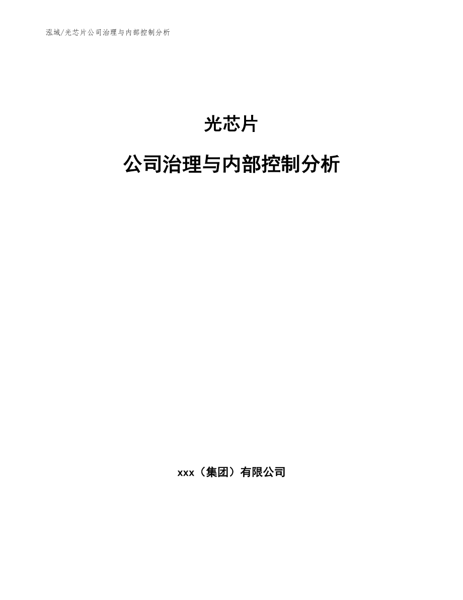 光芯片公司治理与内部控制分析【参考】_第1页