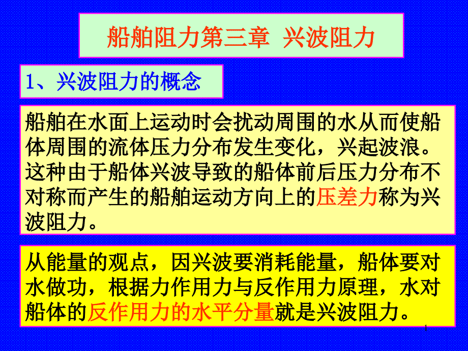 船舶阻力第3章兴波阻力_第1页