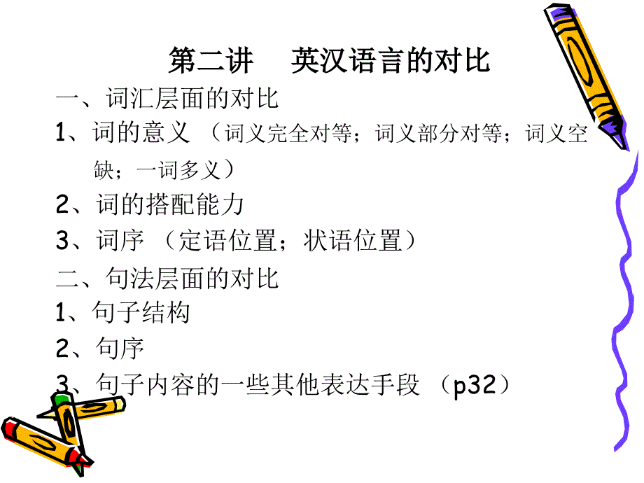 英汉语言的对比技巧_第1页