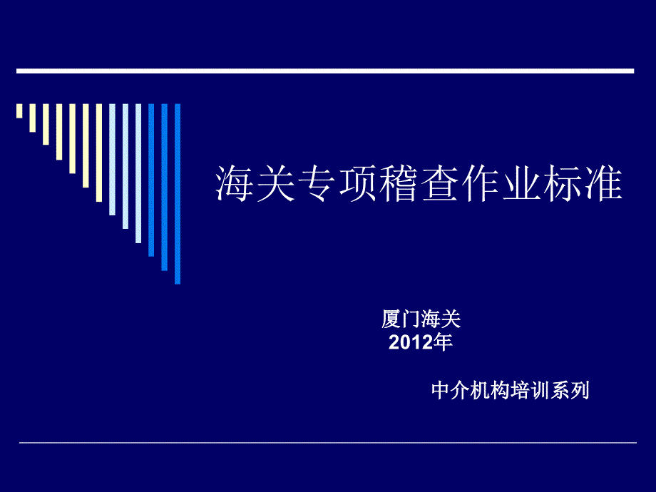 海关专项稽查作业标准_第1页