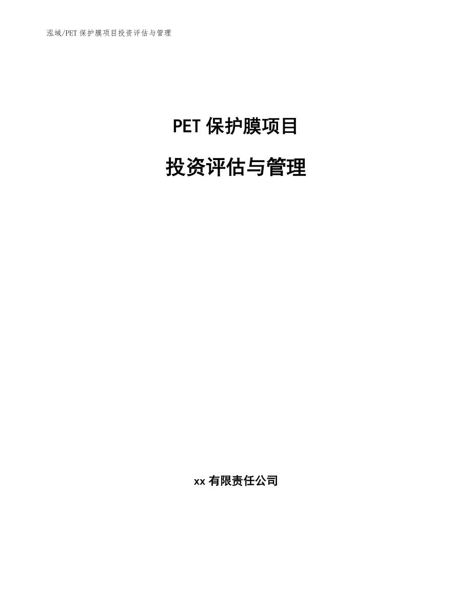 PET保护膜项目投资评估与管理_第1页
