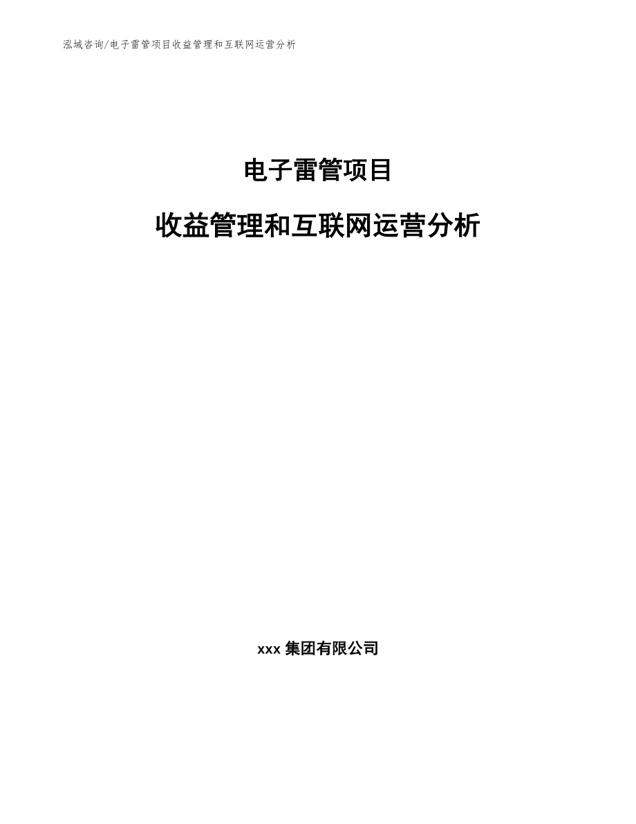 电子雷管项目收益管理和互联网运营分析【范文】_第1页