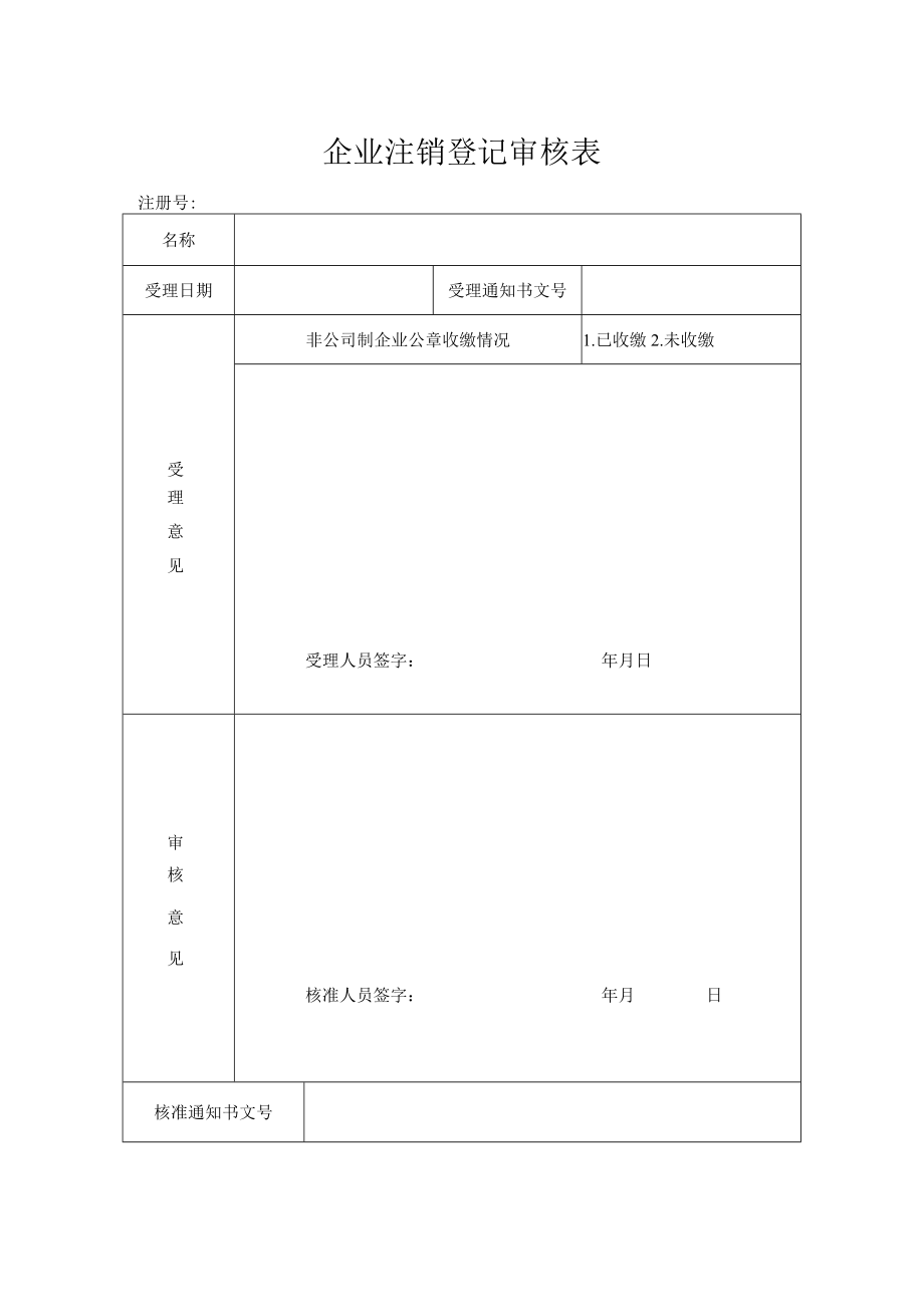 企业注销登记审核表_第1页