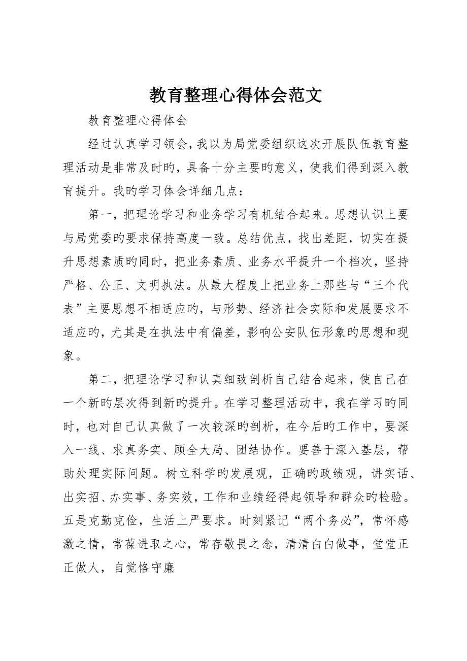 教育整顿心得体会范文_第1页