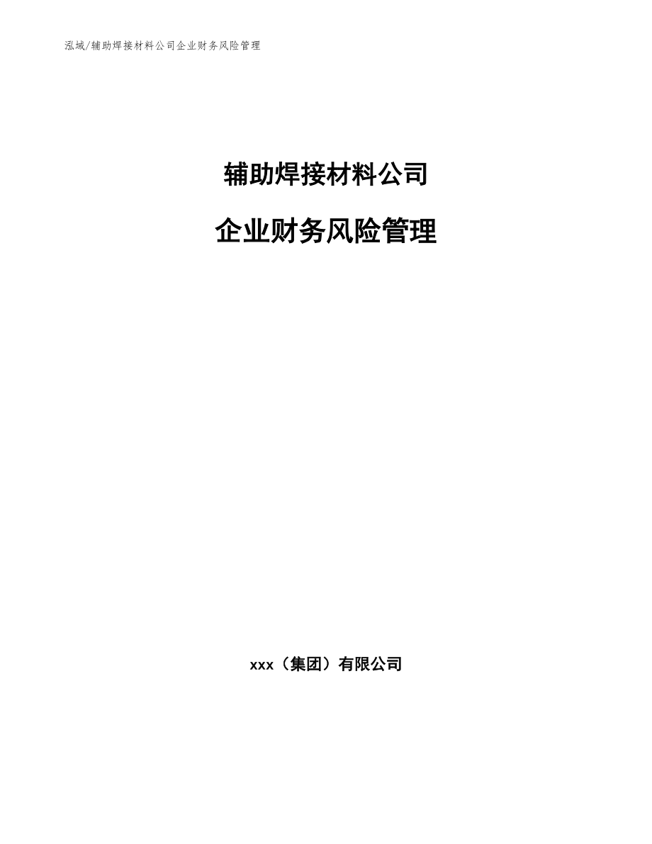 辅助焊接材料公司企业财务风险管理（参考）_第1页