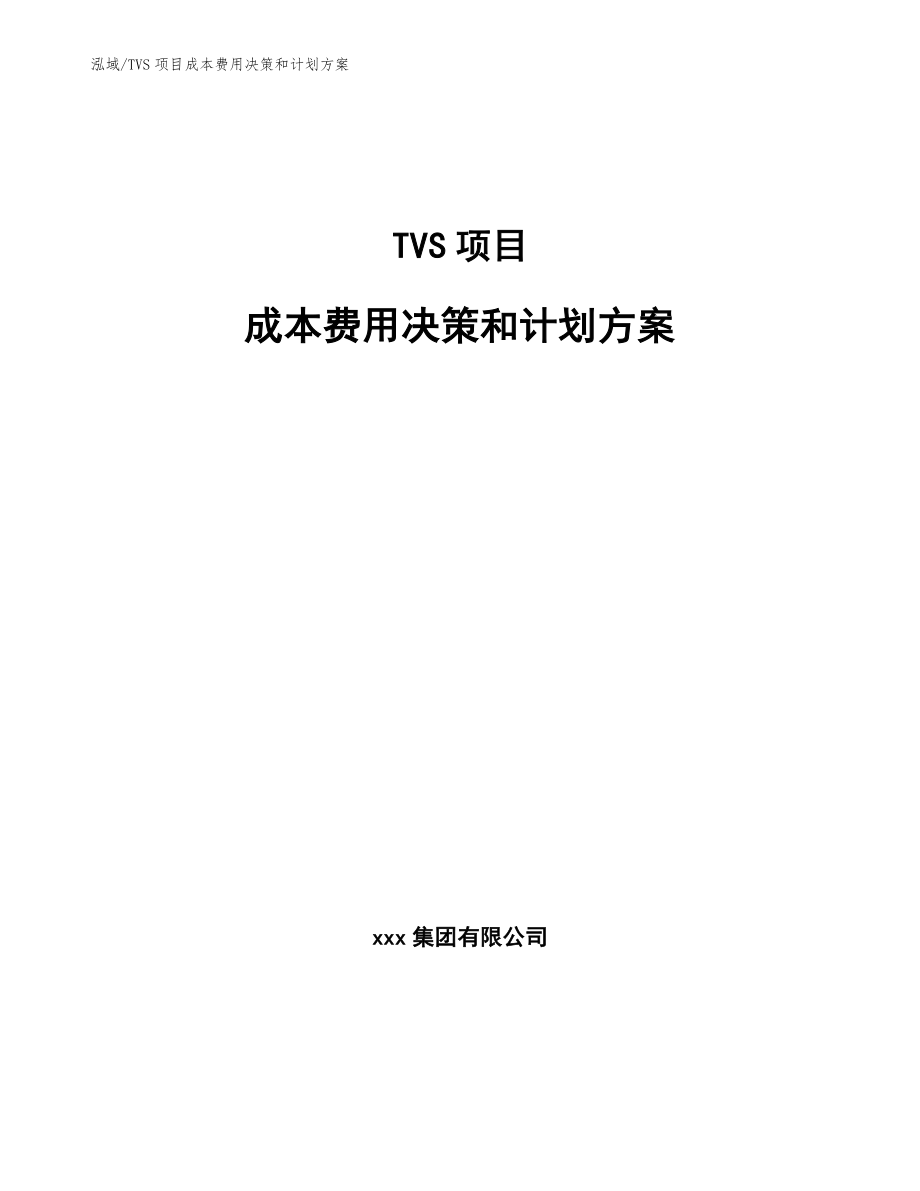 TVS项目成本费用决策和计划方案_第1页