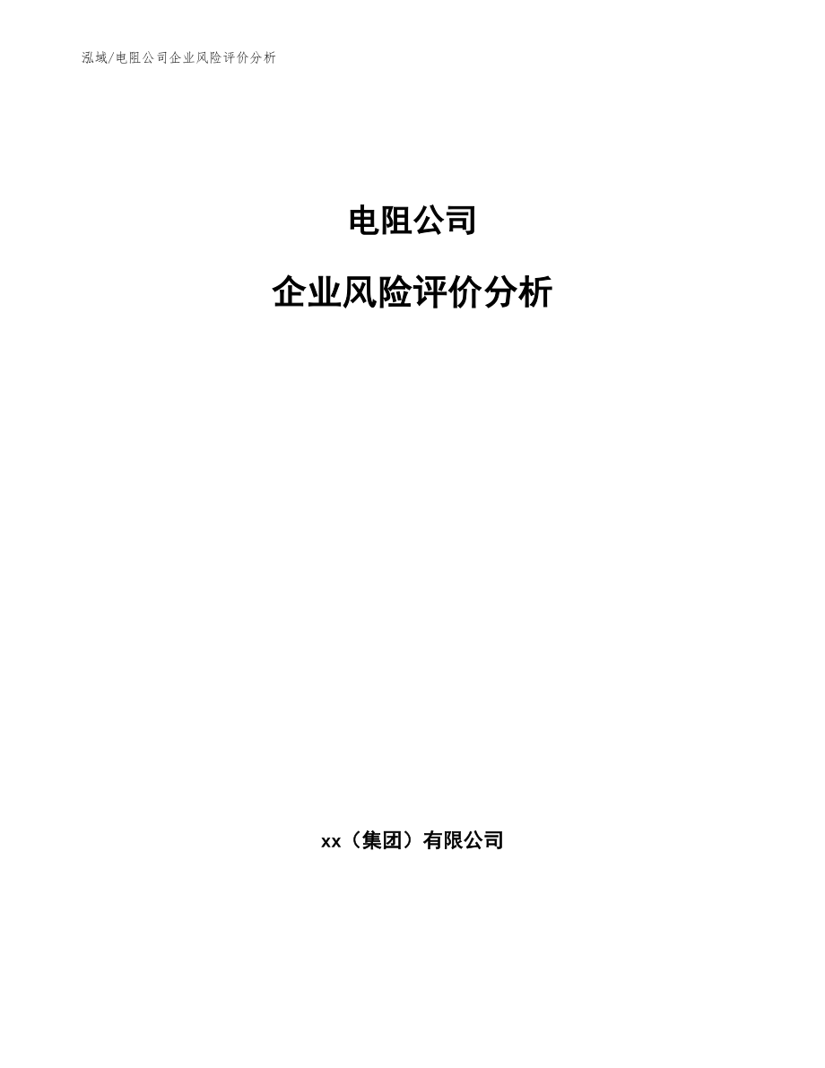 电阻公司企业风险评价分析_第1页