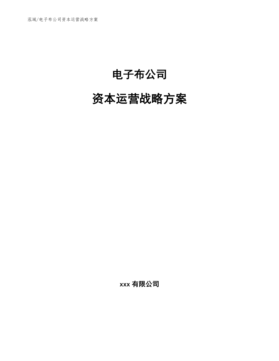 电子布公司资本运营战略方案_参考_第1页