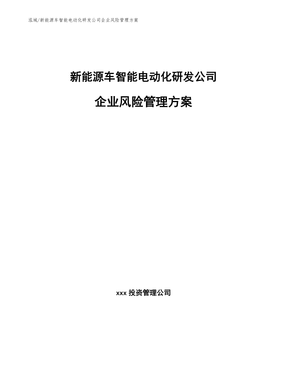 新能源车智能电动化研发公司企业风险管理方案【参考】_第1页