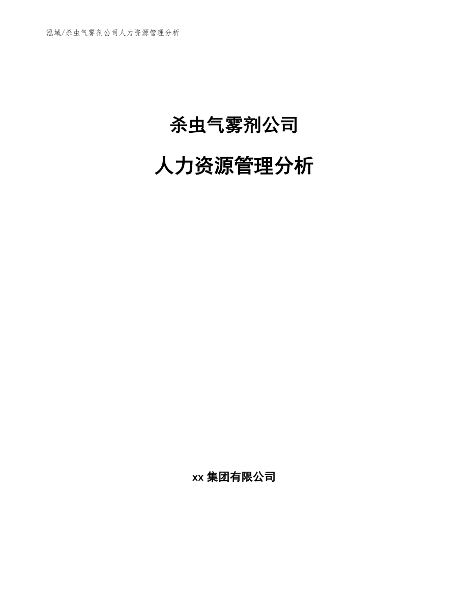 杀虫气雾剂公司人力资源管理分析（参考）_第1页