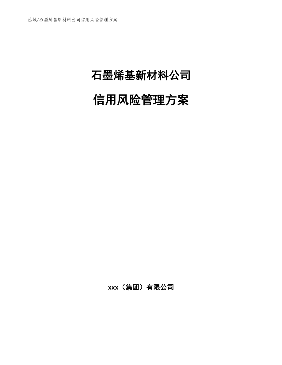 石墨烯基新材料公司信用风险管理方案（参考）_第1页